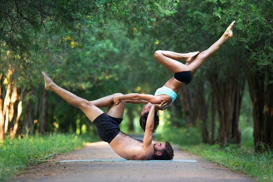 Joga para w parku